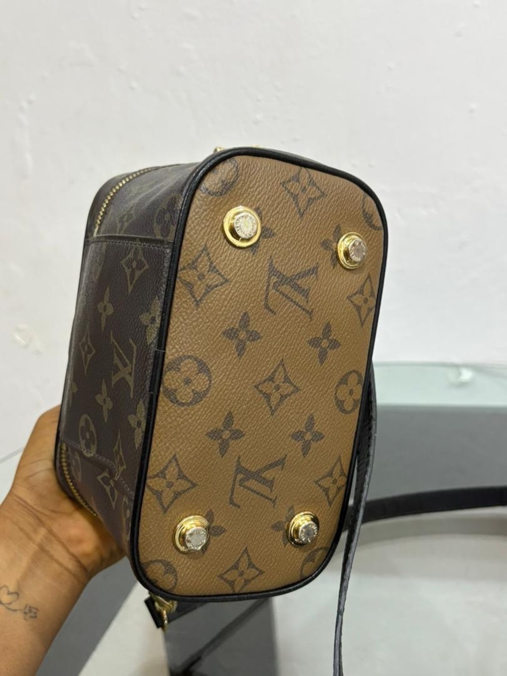 Brown Monogram Mini Vanity Bag with Gold Hardware - Picture 6 of 9